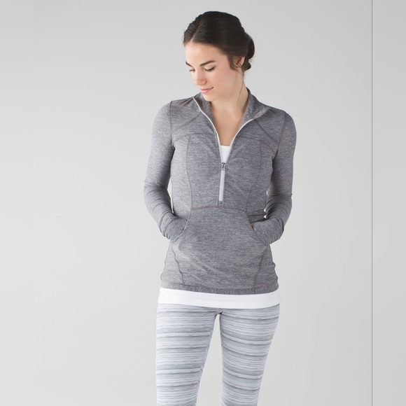lululemon athletica Tops - Lululemon Define Pullover Heathered Slate Gray (First Release) Half Zip Size 4